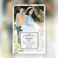 文艺小清新简约婚礼邀请函