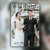 高端时尚韩式杂志婚礼邀请函