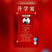 单页面金榜题名升学宴电子请柬邀请函模板