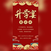 单页面升学宴请柬升学答谢宴邀请函